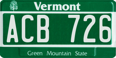 VT license plate ACB726