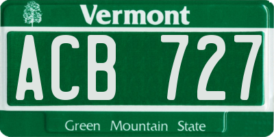 VT license plate ACB727