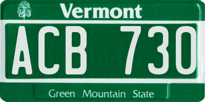 VT license plate ACB730