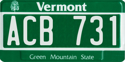 VT license plate ACB731