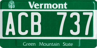 VT license plate ACB737