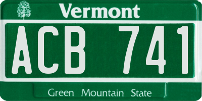 VT license plate ACB741