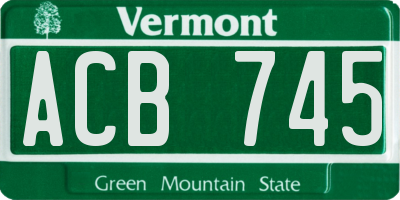 VT license plate ACB745