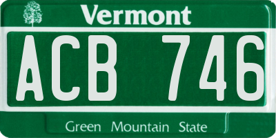 VT license plate ACB746