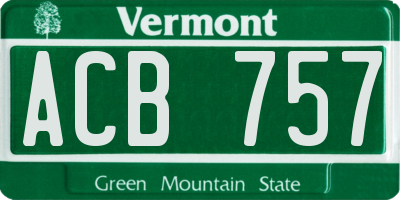 VT license plate ACB757