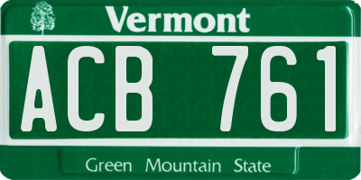 VT license plate ACB761