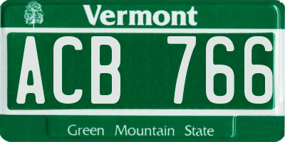 VT license plate ACB766