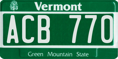 VT license plate ACB770