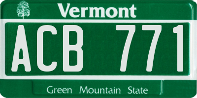 VT license plate ACB771