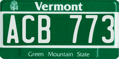 VT license plate ACB773