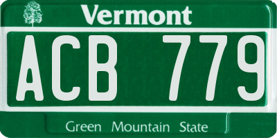 VT license plate ACB779