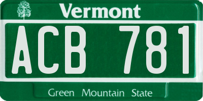 VT license plate ACB781