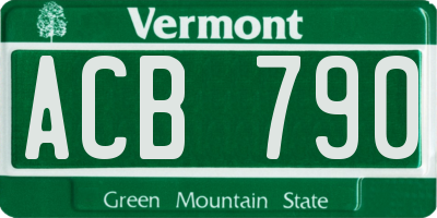 VT license plate ACB790