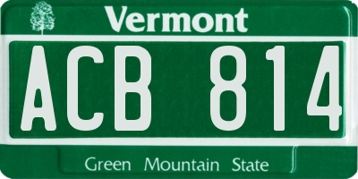 VT license plate ACB814