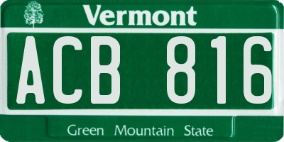 VT license plate ACB816