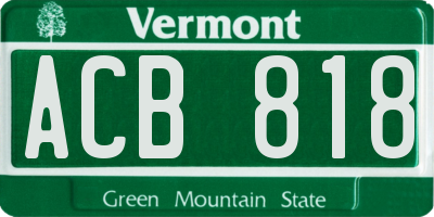 VT license plate ACB818