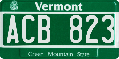 VT license plate ACB823