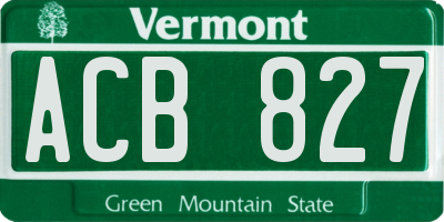 VT license plate ACB827