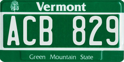 VT license plate ACB829