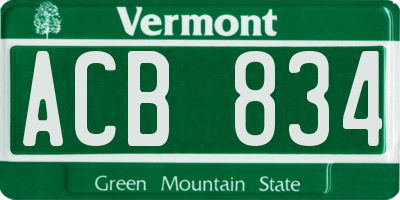 VT license plate ACB834