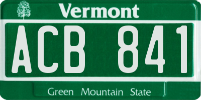 VT license plate ACB841