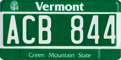 VT license plate ACB844