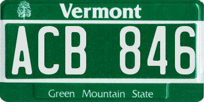 VT license plate ACB846