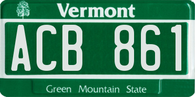 VT license plate ACB861