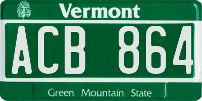 VT license plate ACB864