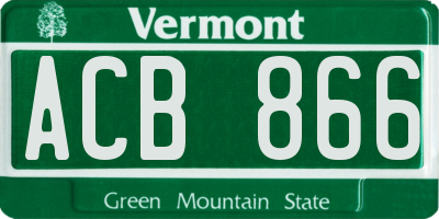 VT license plate ACB866