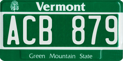 VT license plate ACB879