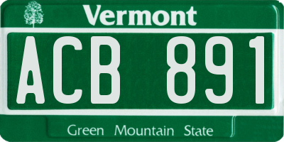 VT license plate ACB891