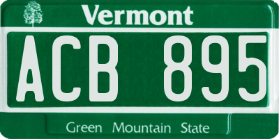 VT license plate ACB895
