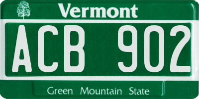 VT license plate ACB902