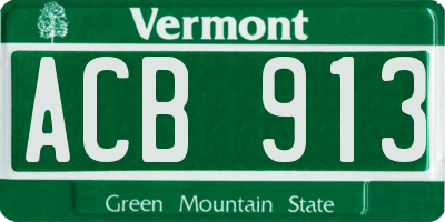 VT license plate ACB913
