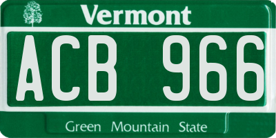 VT license plate ACB966