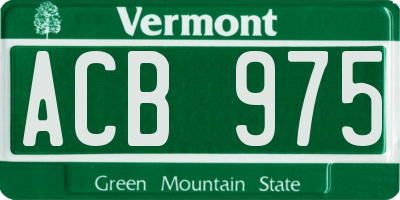 VT license plate ACB975