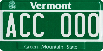 VT license plate ACC000