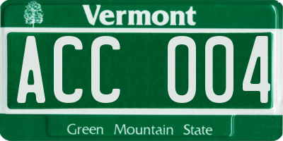VT license plate ACC004