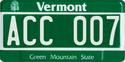 VT license plate ACC007