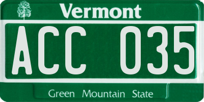 VT license plate ACC035