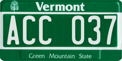 VT license plate ACC037