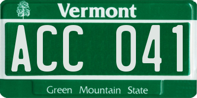 VT license plate ACC041