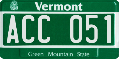 VT license plate ACC051