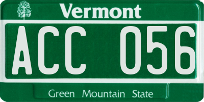 VT license plate ACC056