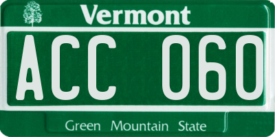 VT license plate ACC060
