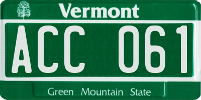 VT license plate ACC061