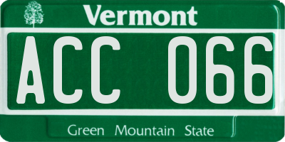VT license plate ACC066