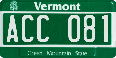 VT license plate ACC081