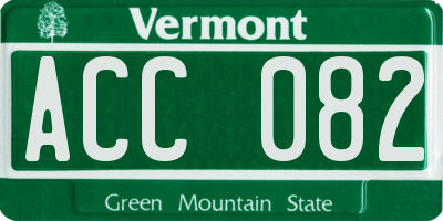 VT license plate ACC082